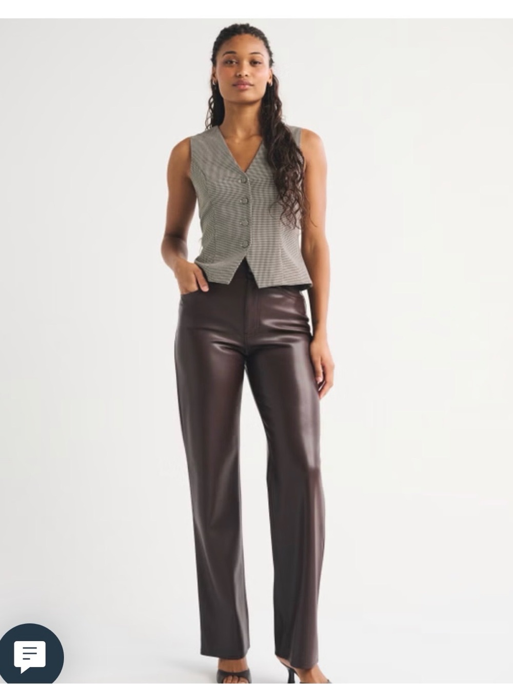 Abercrombie & fitch High Rise 90s Relaxed Vegan Leather Pant